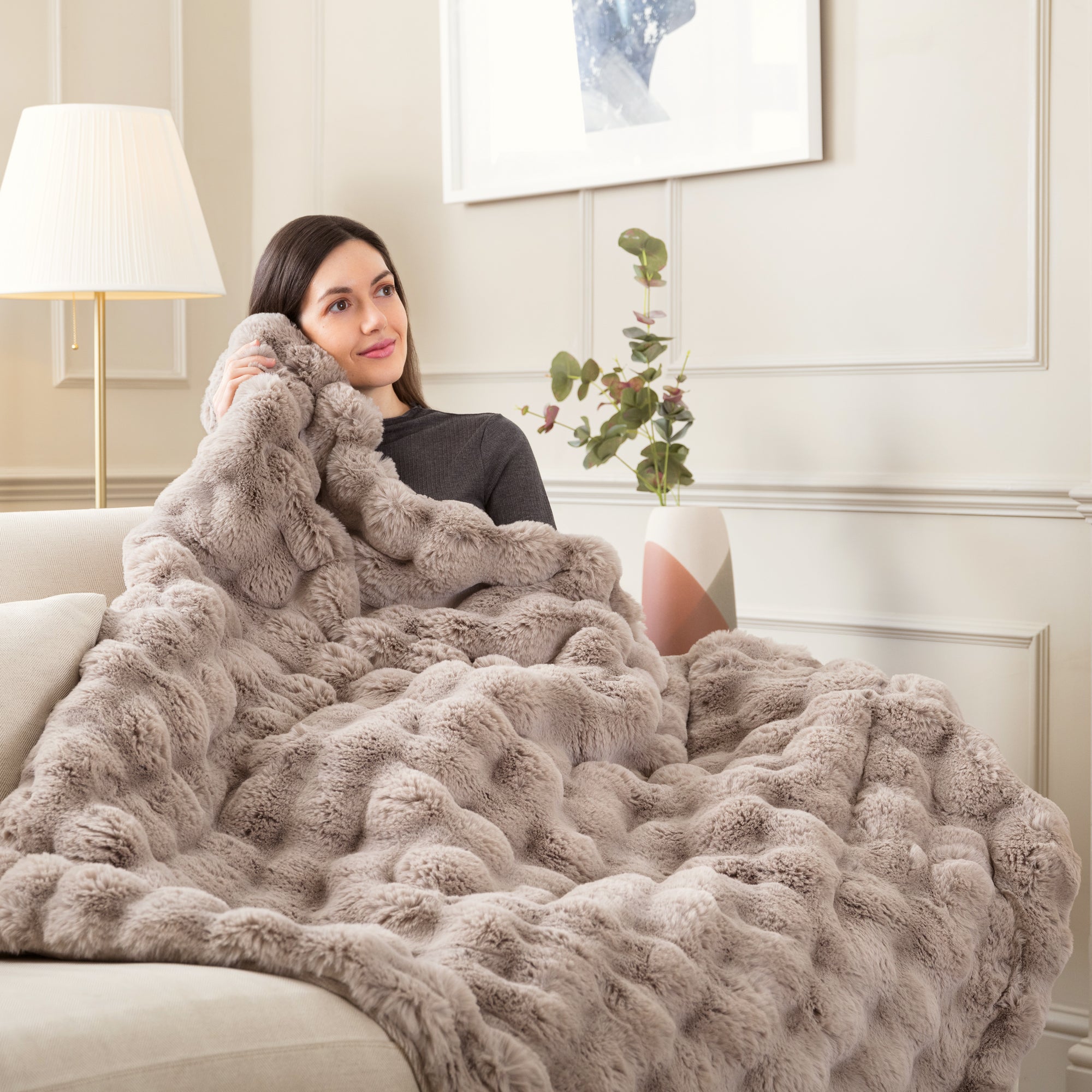 Mocha bed throw sales