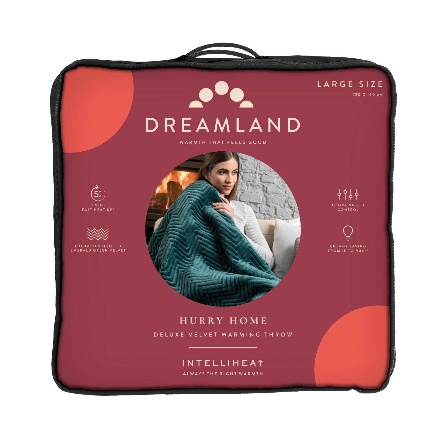 Deluxe Velvet Warming Throw | Emerald Green Herringbone – DreamlandUK